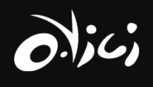 The company name Ovici is written with the o and v like an eye and a brow/nose, displayed in a style that shows a lot of movement.